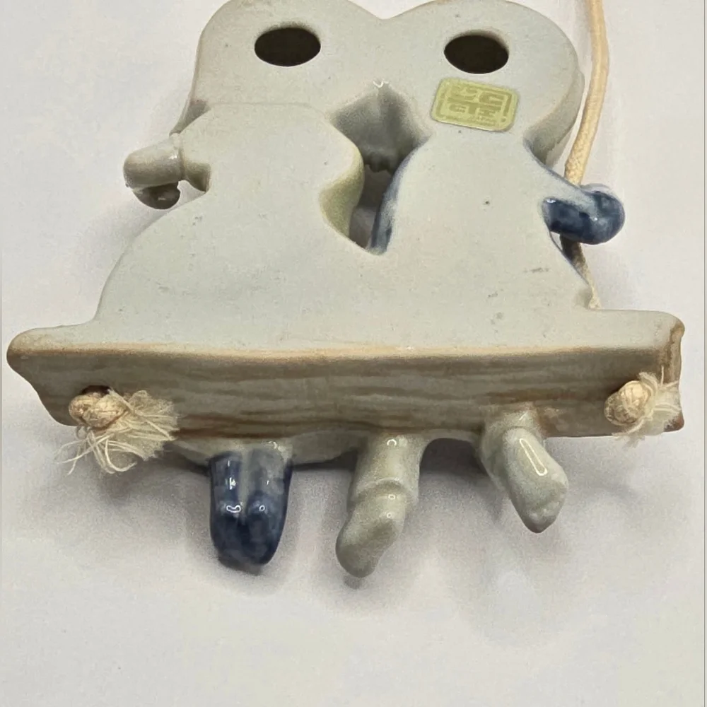 Vintage Japan Porcelain Figurine of Children on Swing